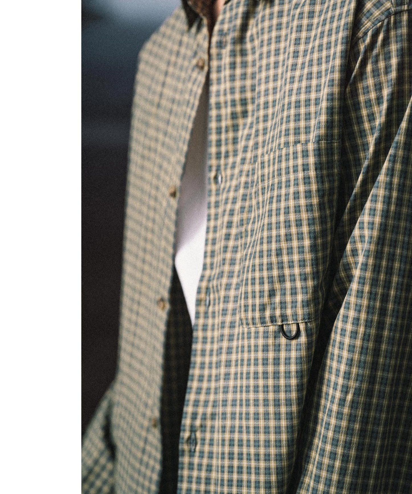 Semi loose check shirt/13852