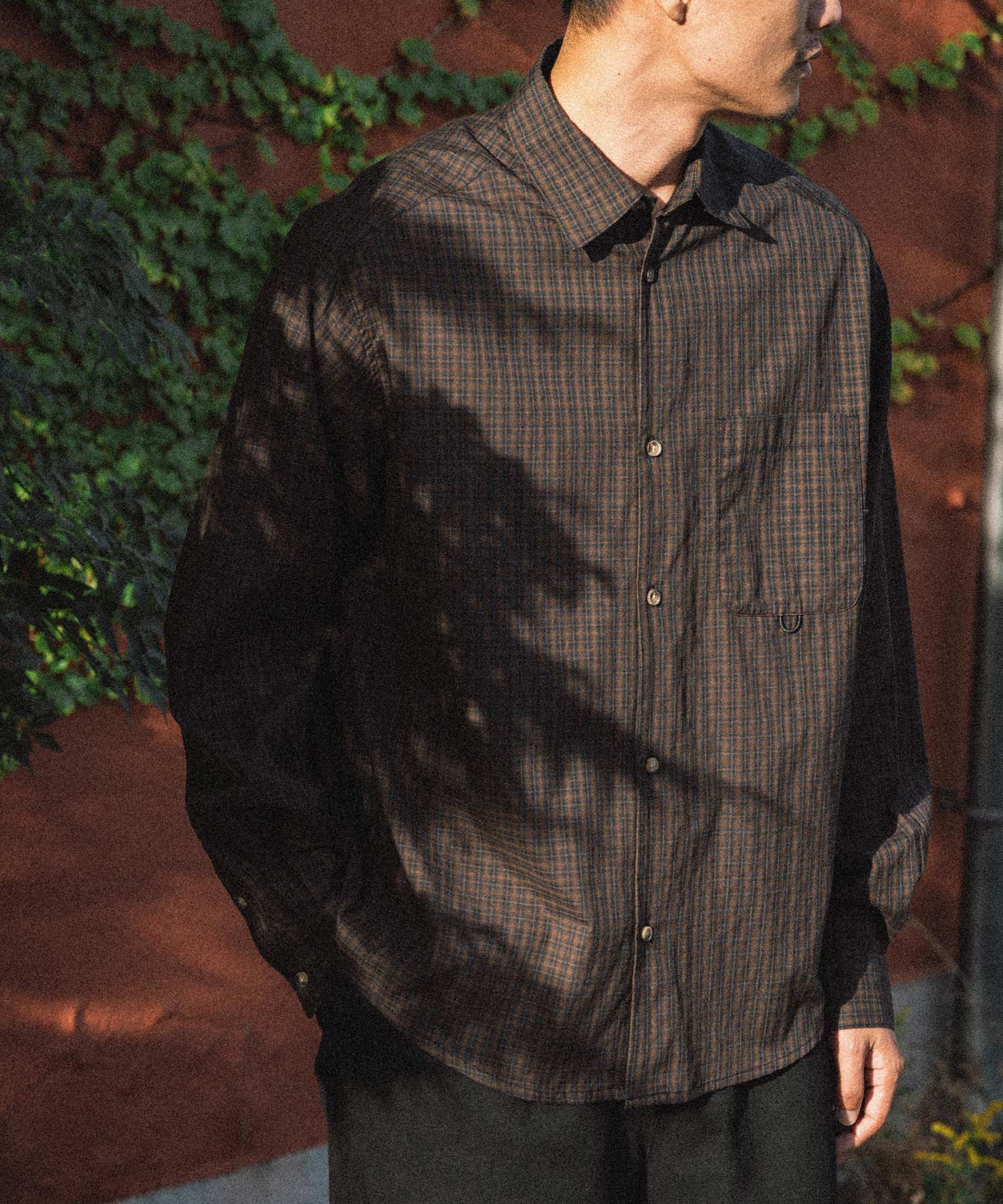 Semi loose check shirt/13852 – euan. online store