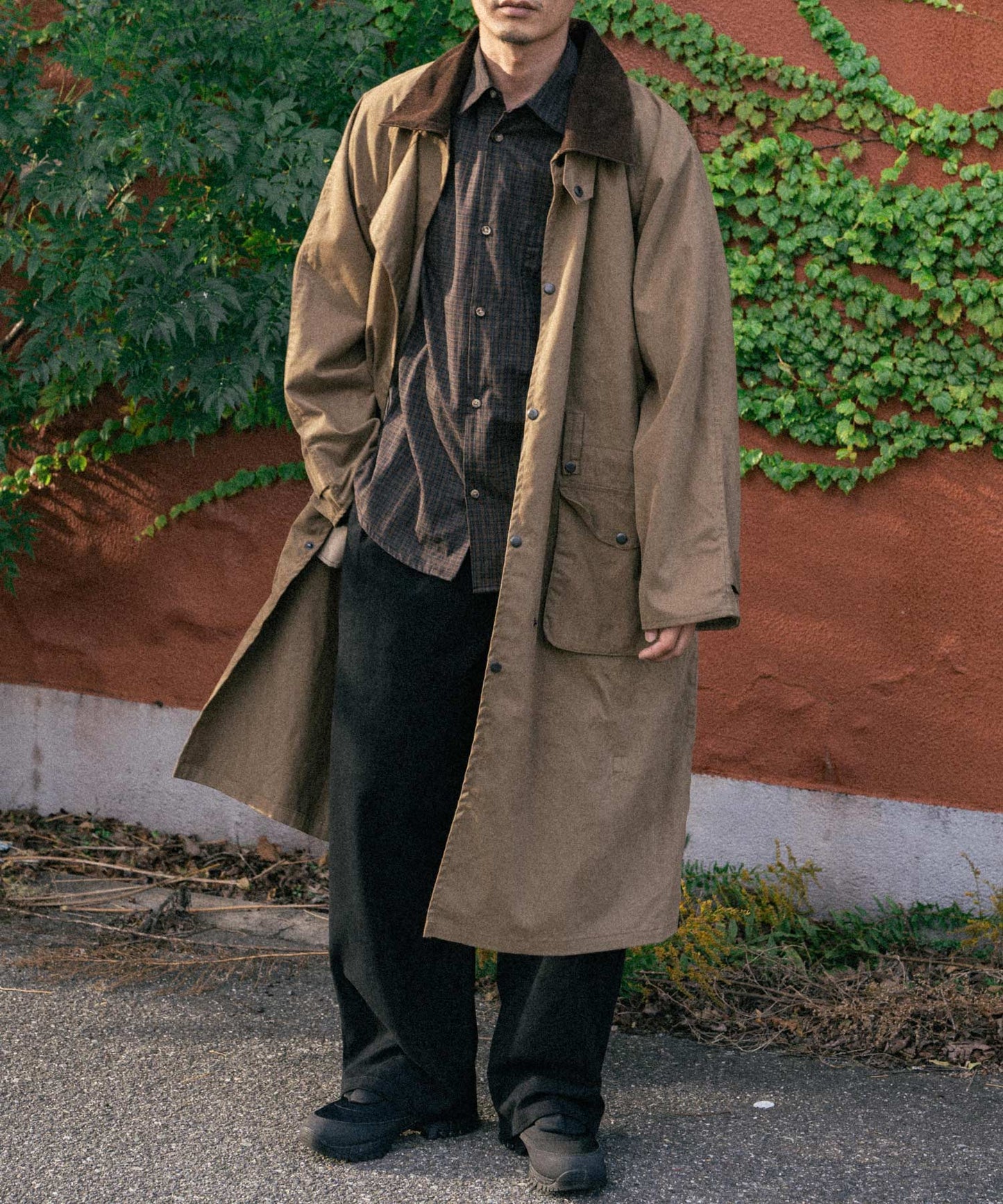 Semi loose check shirt/13852
