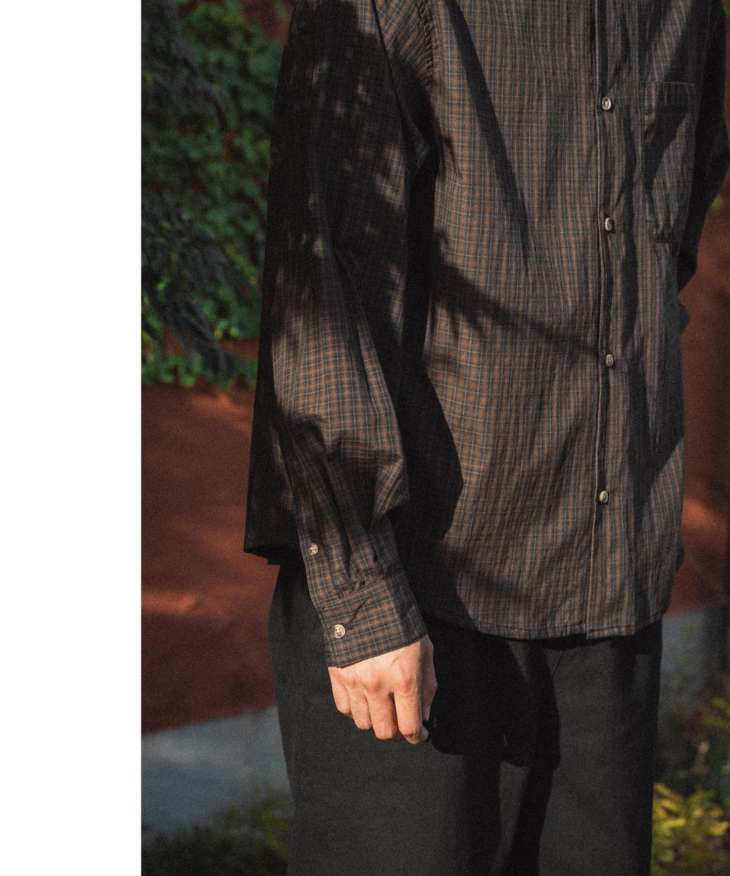 Semi loose check shirt/13852