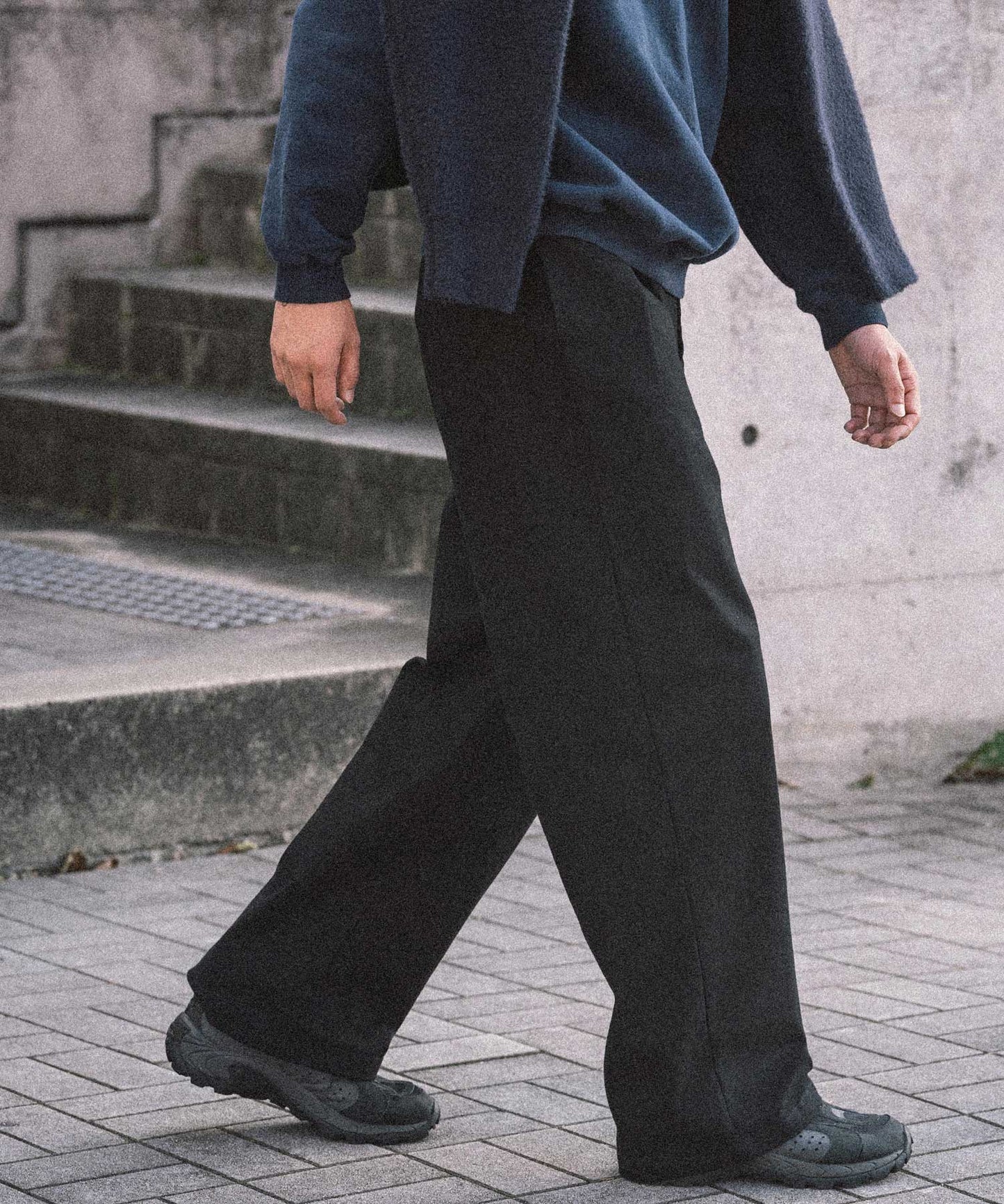 Two tuck wide straight pants/13853