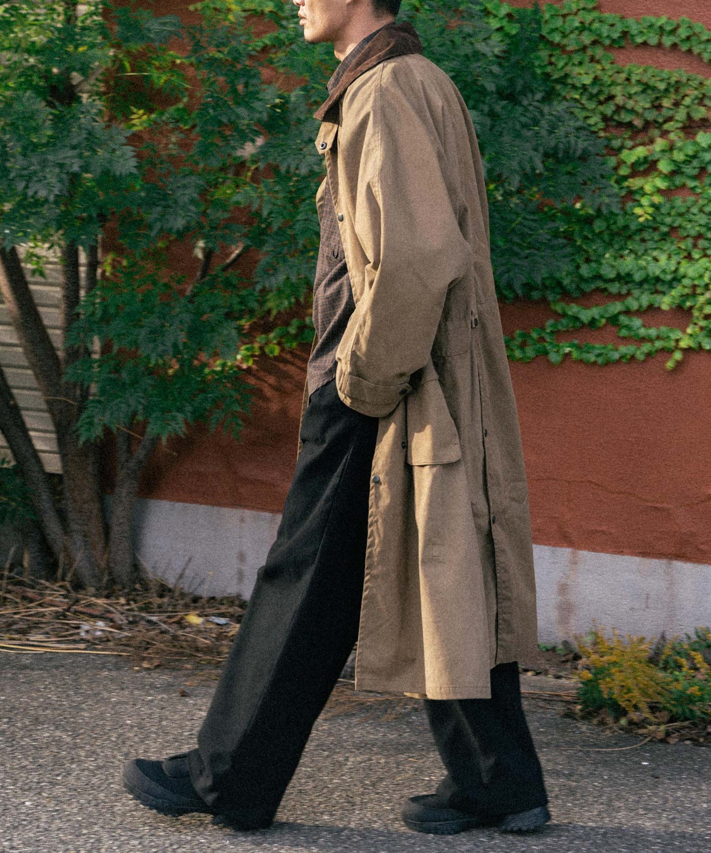 Two tuck wide straight pants/13853