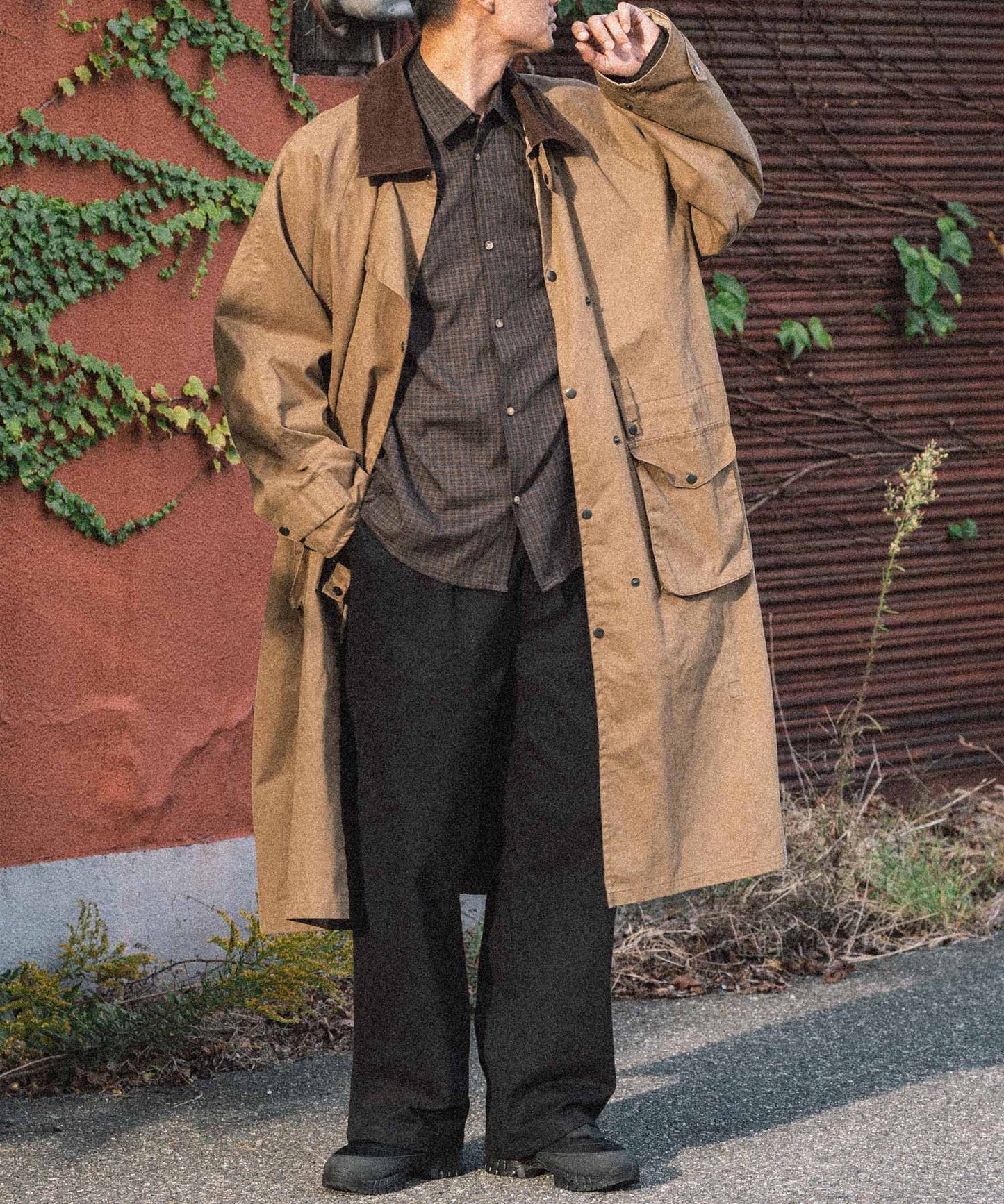 Two tuck wide straight pants/13853