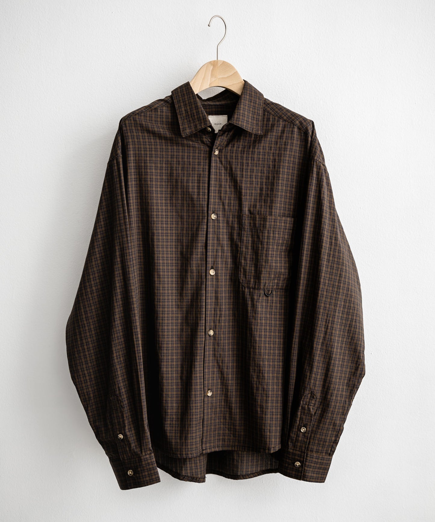 Semi loose check shirt/13852