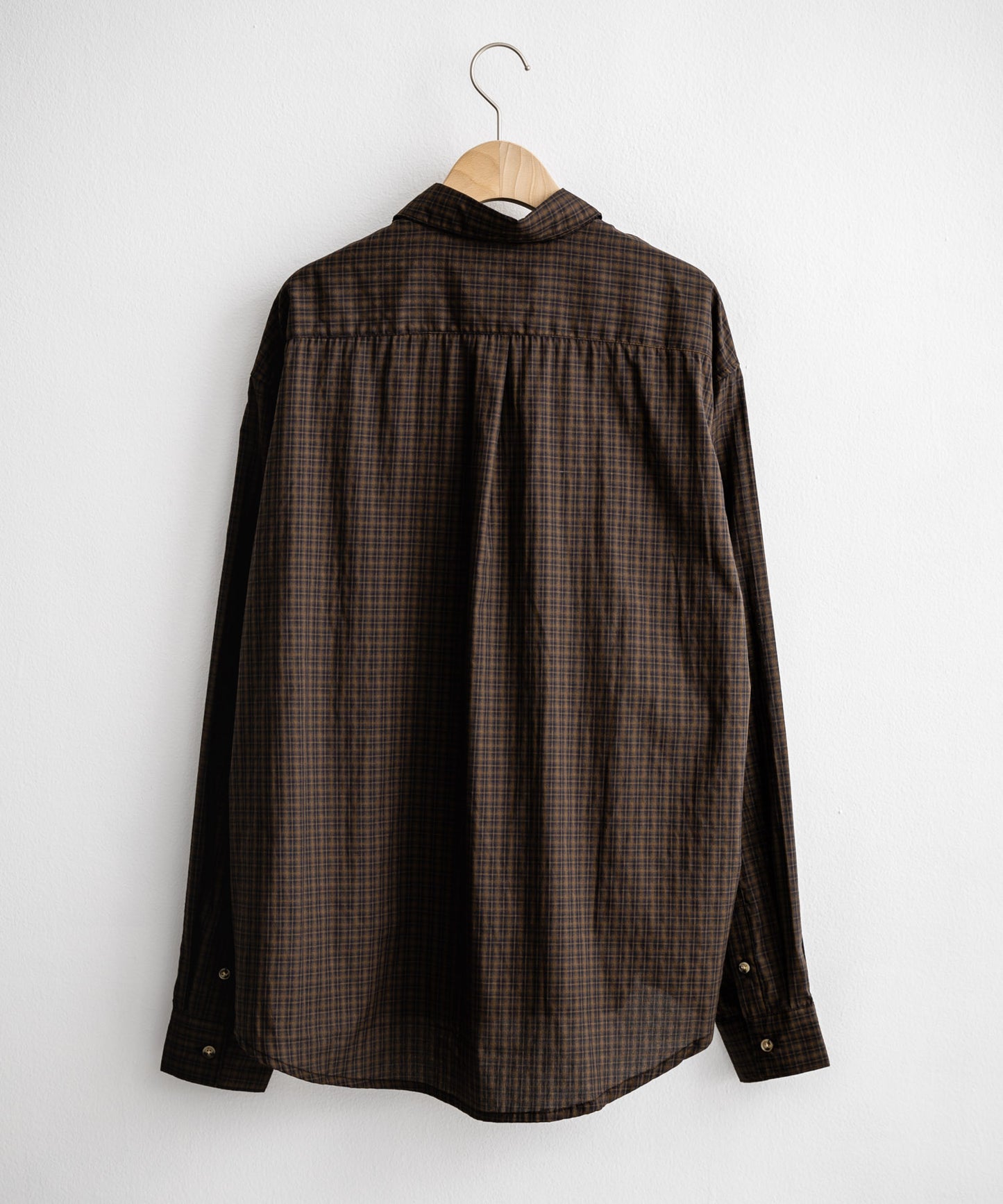 Semi loose check shirt/13852