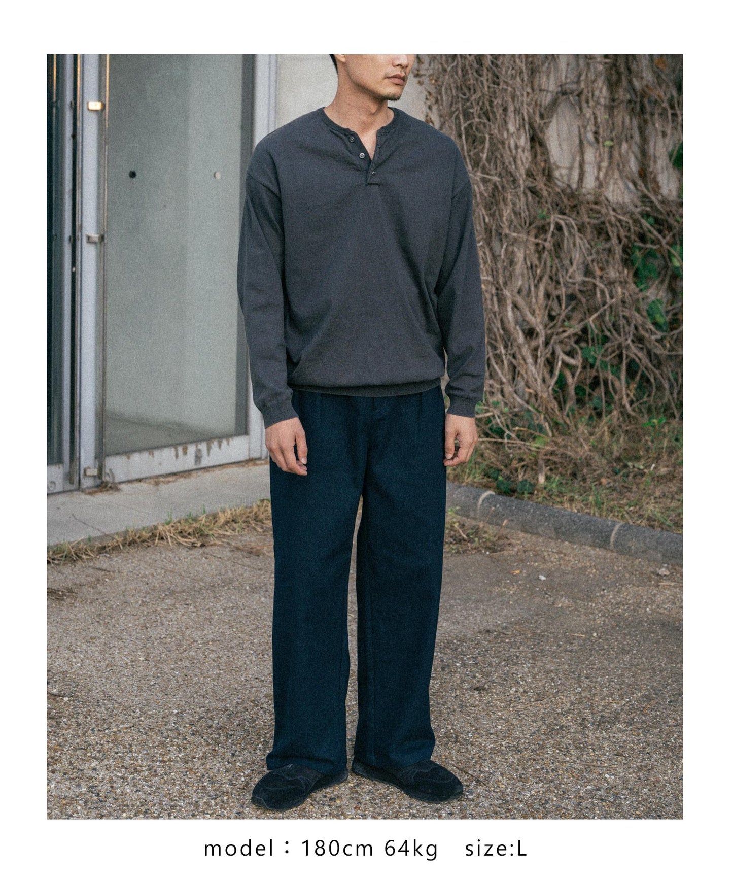 Two tuck wide straight pants/13853