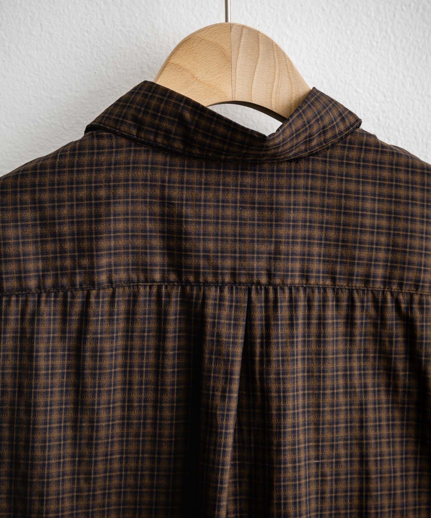 Semi loose check shirt/13852