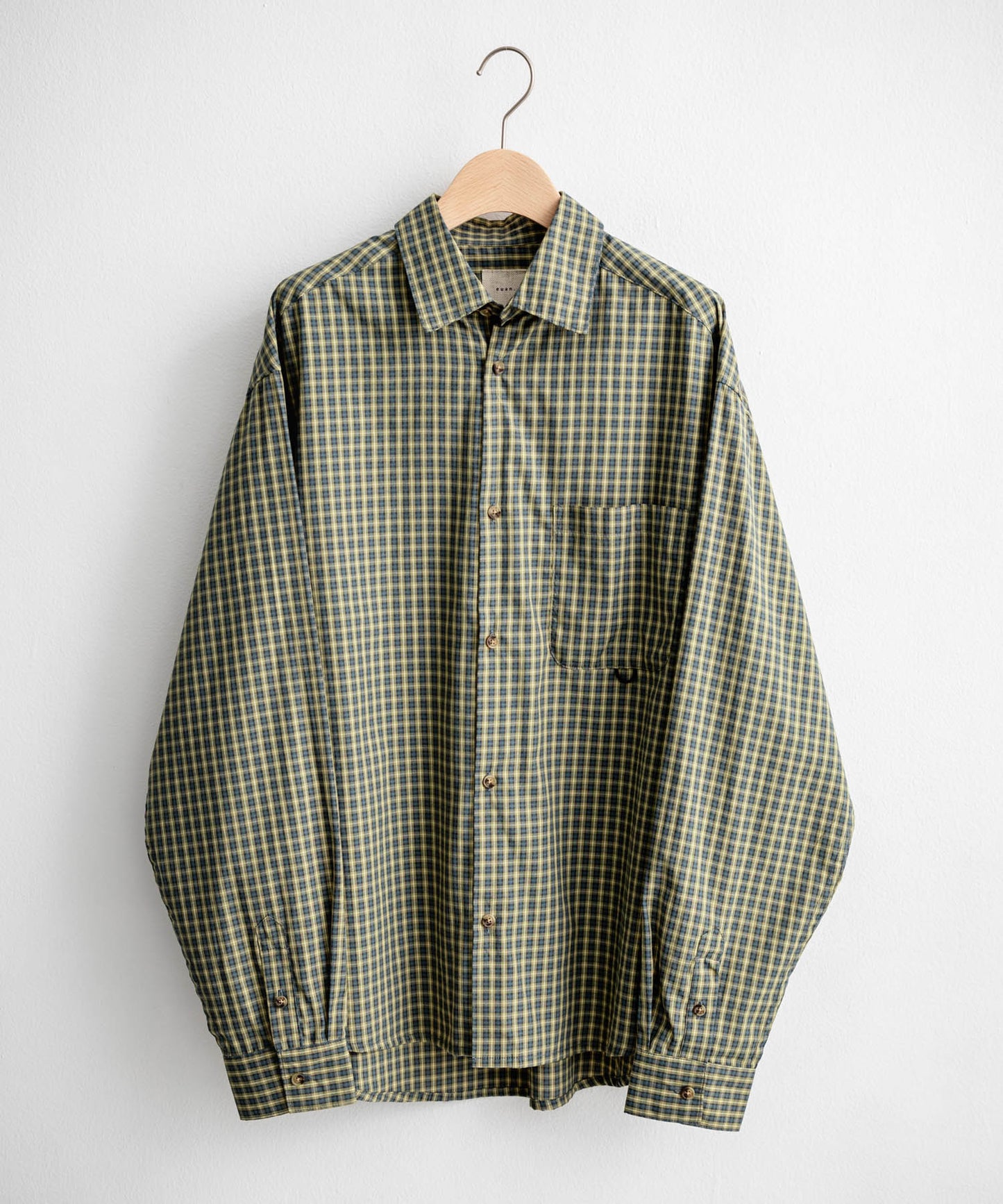Semi loose check shirt/13852