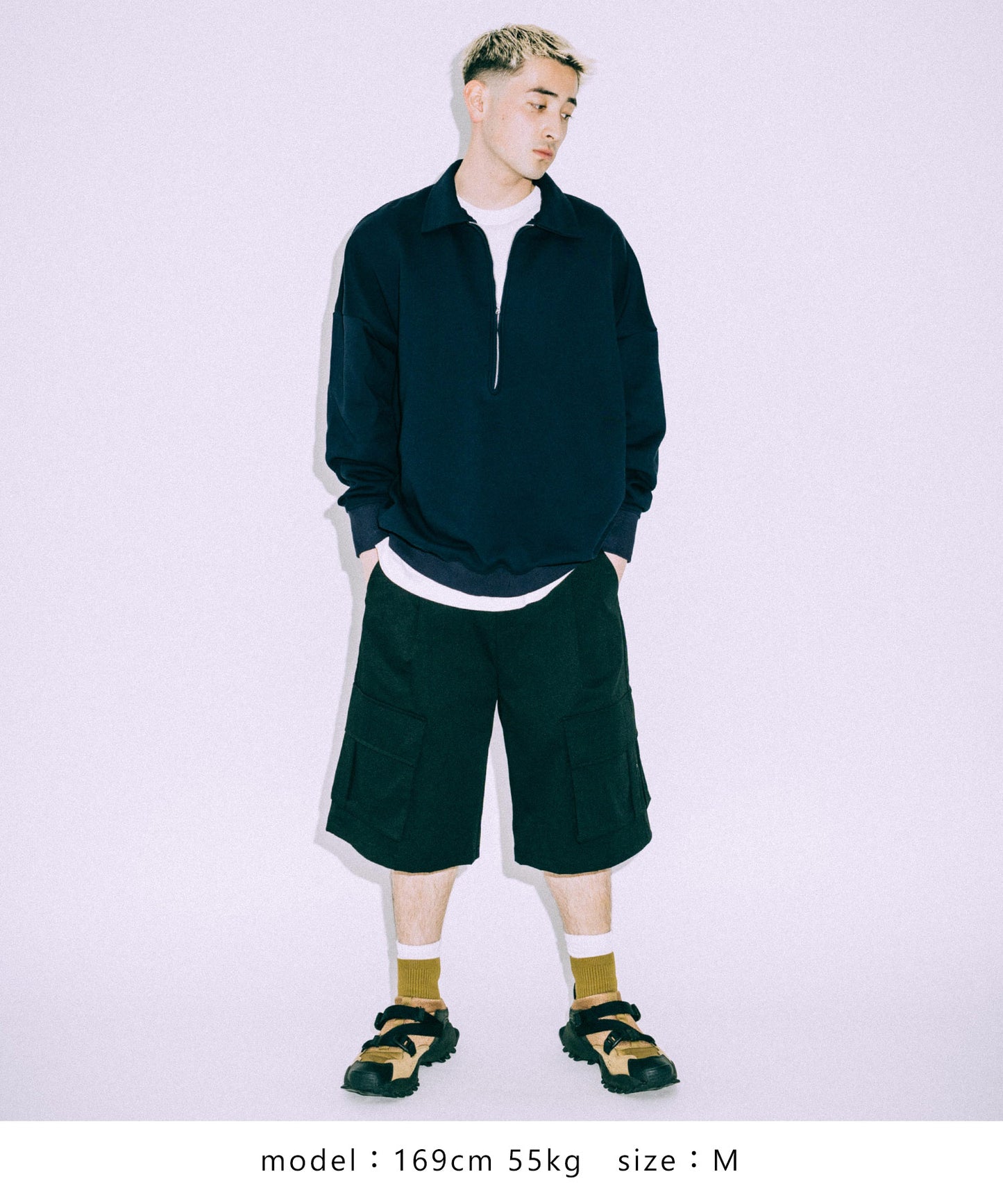 M:JPN Deep Half zip Sweatshirt /11943