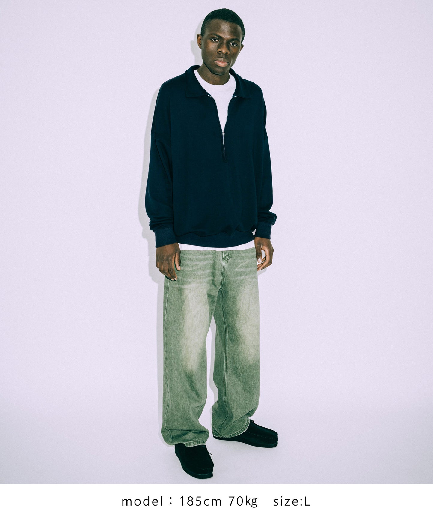 M:JPN Deep Half zip Sweatshirt /11943