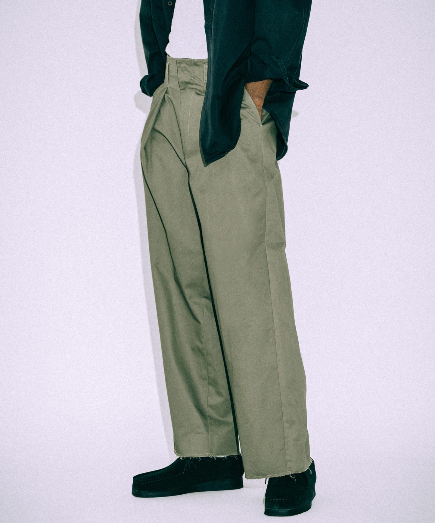 Cut off Tack Wide Buggy pants /11430